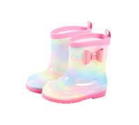 Hixingo Botas de Agua Niña Niño, Botas Agua Niño Niña Botas Lluvia Unisex Niños Couleur Unie de Transporte Impermeables y Antideslizante Talla 26-38 EU (Nubes de colores,29 1/2)