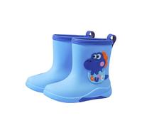 Hixingo Botas de Agua Niña Niño, Botas Agua Niño Niña Botas Lluvia Unisex Niños Couleur Unie de Transporte Impermeables y Antideslizante Talla 27-36 EU (Dinosaurio azul,29 1/2)