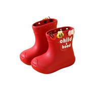 Hixingo Botas de Agua Niña Niño, Botas Agua Niño Niña Botas Lluvia Unisex Niños Couleur Unie de Transporte Impermeables y Antideslizante Talla 25-32 EU (Rojo,31)