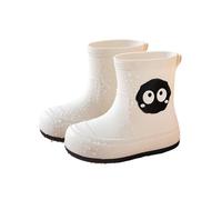 Hixingo Botas de Agua Niña Niño, Botas Agua Niño Niña Botas Lluvia Unisex Niños Couleur Unie de Transporte Impermeables y Antideslizante Talla 28-41 EU (Briquetas blancas,38)