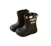 Hixingo Botas de Agua Niña Niño, Botas Agua Niño Niña Botas Lluvia Unisex Niños Couleur Unie de Transporte Impermeables y Antideslizante Talla 25-32 EU (Negro,26)