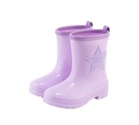 Hixingo Botas de Agua Niña Niño, Botas Agua Niño Niña Botas Lluvia Unisex Niños Couleur Unie de Transporte Impermeables y Antideslizante Talla 31-40 EU (Morado,numeric_35)