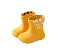 Hixingo Botas de Agua Niña Niño, Botas Agua Niño Niña Botas Lluvia Unisex Niños Couleur Unie de Transporte Impermeables y Antideslizante Talla 25-32 EU (Amarillo,25)