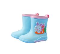 Hixingo Botas de Agua Niña Niño, Botas Agua Niño Niña Botas Lluvia Unisex Niños Couleur Unie de Transporte Impermeables y Antideslizante Talla 27-36 EU (Conejo azul,36)