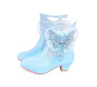 Hixingo Botas de Nieve Niña Talla 26-34 Mariposa Purpurina Botas de Invierno Niña con Tacón Antideslizantes Botines para Niño de Invierno con Cierre de Cremallera para 2-10 Años (Azul,34)