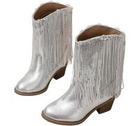Hixingo Botas de Nieve Niña Talla 29-34, Botas de Invierno Niña con Tacón Antideslizantes Botines para Niño de Invierno con Cierre de Cremallera para 2-10 Años (NZ33 Plata,30)
