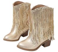 Hixingo Botas de Nieve Niña Talla 29-34, Botas de Invierno Niña con Tacón Antideslizantes Botines para Niño de Invierno con Cierre de Cremallera para 2-10 Años (NZ33 Oro,30)