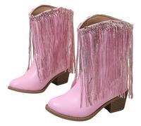 Hixingo Botas de Nieve Niña Talla 29-34, Botas de Invierno Niña con Tacón Antideslizantes Botines para Niño de Invierno con Cierre de Cremallera para 2-10 Años (NZ33 Rosa,34)