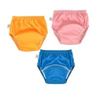 Hixingo Bragas de Aprendizaje Niña, Calzones de Entrenamiento Niño Pañal de Aprendizaje 1-6 Años Pantalones de Entrenamiento 3 Piezas Color Sólido Pañales de Tela Reutilizables (Estilo 14,110)