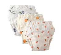 Hixingo Bragas de Aprendizaje para Bebés, 3 piezas de Pañal de Aprendizaje Calzones de Entrenamiento Reutilizables, Pañales de Tela para 1 a 6 Años Niños y Niñas (Estilo 4,S: 80)