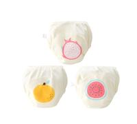 Hixingo Bragas de Aprendizaje para Bebés Huellas de Frutas, 3 piezas de Pañales de Tela Calzones de Entrenamiento Reutilizables, Pañal de Aprendizaje para 1 a 5 Años (Fruta 3,3T)