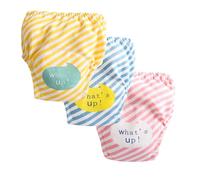 Hixingo Bragas de Aprendizaje para Niños y Niñas, 3 piezas de Pañal de Aprendizaje Calzones de Entrenamiento Reutilizables, Pañales de Tela para 1 a 3 Años Niños (Estilos coloridos 7,S: 80)