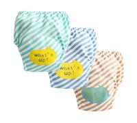 Hixingo Bragas de Aprendizaje para Niños y Niñas, 3 piezas de Pañal de Aprendizaje Calzones de Entrenamiento Reutilizables, Pañales de Tela para 1 a 3 Años Niños (Estilos coloridos 10,XL: 110)