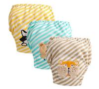 Hixingo Bragas de Aprendizaje para Niños y Niñas, 3 piezas de Pañal de Aprendizaje Calzones de Entrenamiento Reutilizables, Pañales de Tela para 1 a 3 Años Niños (Estilos coloridos 6,XL: 110)