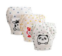 Hixingo Bragas de Aprendizaje para Niños y Niñas, 3 piezas de Pañal de Aprendizaje Calzones de Entrenamiento Reutilizables, Pañales de Tela para 1 a 3 Años Niños (Estilos coloridos 1,M: 90)