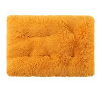 Hixingo Cama Antiestres Peluche para Perro y Gato, Cama Desenfundable Lavable Perro Gato con Base Antideslizante Colchon Felpa Suave para Mascotas Grande Medianos Pequeño (CS22 Naranja,M)