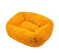 Hixingo Cama Antiestres Peluche para Perro y Gato Sencillez, Cama Lavable Perro Gato con Base Antideslizante Colchon Felpa Suave para Mascotas Grande Medianos Pequeño (Naranja,S)