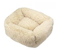 Hixingo Cama Antiestres Peluche para Perro y Gato, Sencillez Cama Lavable Perro Gato con Base Antideslizante Colchon Felpa Suave para Mascotas Grande Medianos Pequeño (Beige,XL)