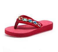 Hixingo Chanclas Mujer Verano Comodas Chanclas Mujer Verano Playa Suave Moda Diamantes de Imitación Sandalias Zapatos con Antideslizante Suela para Vacaciones Exteriores Hogar, 35-42 (Cristal,41)