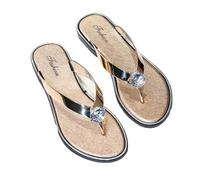 Hixingo Chanclas Verano Mujer 36-45, Chanclas Mujer Verano Playa Suave y Comodas Moda Ligero Sandalias Zapatos con Antideslizante Suela para Piscina, Playa (45,1936-4 Oro)