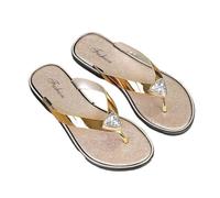 Hixingo Chanclas Verano Mujer 36-45, Chanclas Mujer Verano Playa Suave y Comodas Moda Ligero Sandalias Zapatos con Antideslizante Suela para Piscina, Playa (37,1936-3 Oro)