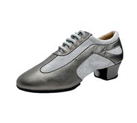 Hixingo Chaussures de Danse Grand Confort Femme Talon 3.5 CM, Chaussures de Danse Latine Femme Bout Fermé pour Salsa Bachata, Jazz, Latin, Standard, Rumba, Cha Cha (2213 Gris,37)