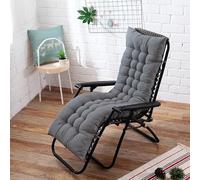 Hixingo Cojín para Tumbona de Jardín, Cojín Reclinable Color Colchoneta Tumbona Universal y Suave Exterior para Tumbonas, Sillas y Hamacas (Gris,160x48cm)