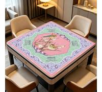 Hixingo Cuadrado Tapete de Mahjong con Reglas del Juego (Pajarito 85A8,90x90cm)