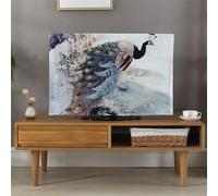 Hixingo Cubierta Antipolvo para TV, Funda para Televisor Universal Protector para TV Interior Patrón de Pavo Real Cubierta de Pantalla Televisión para 32 a 70 Pulgadas (Azul Claro,42 inch)