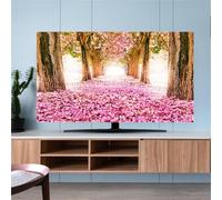 Hixingo Cubierta Antipolvo TV, Paisaje Cubierta Television Funda para Televisor Universal Elástico Cubierta de TV Protector TV Protector de Televisión (65inch,Flor Rosa)