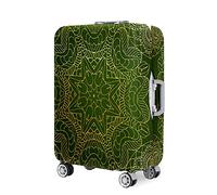 Hixingo Cubierta de Equipaje, Elástico Flores Mándalas Funda Protectora de Equipaje Anti-Polvo Funda de Maleta Antiarañazos Luggage Cover para 18-32 Pulgadas (Verde Oscuro,22-24 Pulgadas)