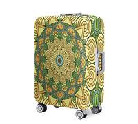 Hixingo Cubierta de Equipaje, Elástico Flores Mándalas Funda Protectora de Equipaje Anti-Polvo Funda de Maleta Antiarañazos Luggage Cover para 18-32 Pulgadas (Amarillo cremoso,26-28 Pulgadas)