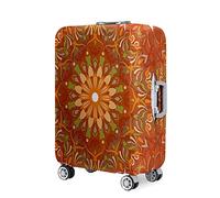 Hixingo Cubierta de Equipaje, Elástico Flores Mándalas Funda Protectora de Equipaje Anti-Polvo Funda de Maleta Antiarañazos Luggage Cover para 18-32 Pulgadas (Naranja,18-20 Pulgadas)
