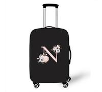 Hixingo Cubierta de Equipaje Elástico Funda de Equipaje de Viaje Púrpura Letra Flor Funda Protectora de Maletas se Ajusta Viaje Anti-Polvo Luggage Cover 18-32 Pulgadas (N,S (18-20 Pulgada))