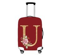Hixingo Cubierta de Equipaje Elástico Funda de Equipaje de Viaje Rojo Letra Flor Funda Protectora de Maletas se Ajusta Viaje Anti-Polvo Luggage Cover 18-32 Pulgadas (U,M (22-24 Pulgada))