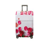 Hixingo Cubierta de Equipaje, Elástico Funda Protectora de Equipaje Anti-Polvo Funda de Maleta Flor de Rosa 3D Antiarañazos Luggage Cover para 18-32 Pulgadas (Romántico,18-20 Pulgadas)