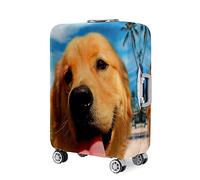 Hixingo Cubierta de Equipaje, Golden Retriever Perro 3D Elástico Funda Protectora de Equipaje Anti-Polvo Lavable Funda de Maleta Antiarañazos Luggage Cover (Árbol de Coco,XL (30-32 Pulgadas))