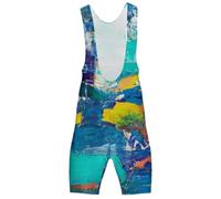 Hixingo Culotte Ciclismo Hombre con Tirantes Graffiti 3D | Ciclismo Pantalones Cortos de Babero Verano Transpirable y Secado Rápido Pantalón Corto Medias MTB Bicycle Shorts