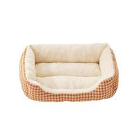 Hixingo Felpa Cama Antiestres para Perro y Gato,Mascotas Cama Calidez Afelpado,Cuadros Perro Esponjosa con Antideslizante Colchon,para Mascotas Grande Medianos Pequeño (Naranja,S)