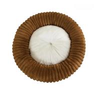 Hixingo Felpa Cama Antiestres para Perro y Gato,Mascotas Cama Calidez Redonda,Perro Gato Esponjosa Rayas con Antideslizante Colchon,para Mascotas Grande Medianos Pequeño (Marrón,40cm)