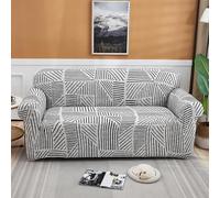 Hixingo Funda de Sofa Chaise Spandex Long para 3 Plazas, Fundas Sofa Elástica Fundas Sofas 2 Plazas Ajustables, Cubre Sofa con Brazos Moderno (Línea,XL(235-300cm))