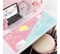 Hixingo Gráficos Multicolores Alfombrilla Ratón XXL/XL/L, Alfombrilla Rató, Alfombrilla Gaming con Bordes cosidos y Base Antideslizante, Mouse Pad Oficinas Hogares (900 * 400 * 3mm,Geometría 7)