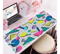 Hixingo Gráficos Multicolores Alfombrilla Ratón XXL/XL/L, Alfombrilla Rató, Alfombrilla Gaming con Bordes cosidos y Base Antideslizante, Mouse Pad Oficinas Hogares (900 * 400 * 3mm,Geometría 2)