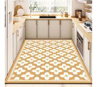 Hixingo Grande Tapete de Cocina de Diatomita, Estampado de Azulejos Antideslizante Super Absorbente Secado Rápido, Lavable para Fregadero Baño Lavandería Entrada (Naranja,100x120cm)