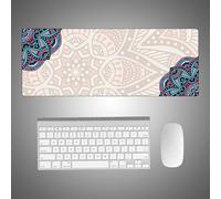 Hixingo Impresión de Mandalas Alfombrilla Ratón, Alfombrilla Rató XXL/XL, Alfombrilla Gaming con Bordes cosidos y Base Antideslizante, Mouse Pad para oficinas y hogares (900 * 400 * 3mm,Mandala Azul)