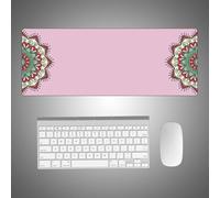Hixingo Impresión de Mandalas Alfombrilla Ratón, Alfombrilla Rató XXL/XL, Alfombrilla Gaming con Bordes cosidos y Base Antideslizante, Mouse Pad para oficinas y hogares (800 * 300 * 3mm,Mandala Rosa)
