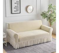 Hixingo Jacquard Nórdico Funda Sofa Elástica, Fundas Sofa 1 2 3 4 Plazas, Protector Sofa Antideslizante, Cover Protector Todo Incluido, Decoración de Sala de Estar Dormitorio (Crema,1 Plaza)