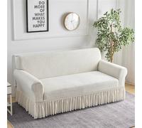 Hixingo Jacquard Nórdico Funda Sofa Elástica, Fundas Sofa 1 2 3 4 Plazas, Protector Sofa Antideslizante, Cover Protector Todo Incluido, Decoración de Sala de Estar Dormitorio (Beige,4 Plazas)