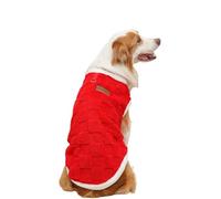 Hixingo Jersey para Perro, Jacquard Polar Invierno Abrigo Chaqueta Suéter para Mascotas, Suave Cálido Jersey Caliente de Abrigo para Cachorros Perros Pequeños Gatos Ropa Cálida (Rojo,M)