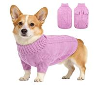 Hixingo Jersey para Perros Grandes Medianos Pequeños, Jersey de Forro Punto Perro Cálido Invierno Suave y Cómodo para el Animal y Fácil de Poner y Clima Frío (Morado,L)